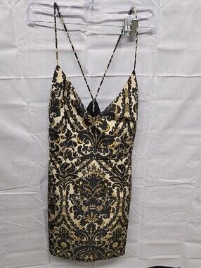 New Size 10 Free The People Black and Cream Slip Dress